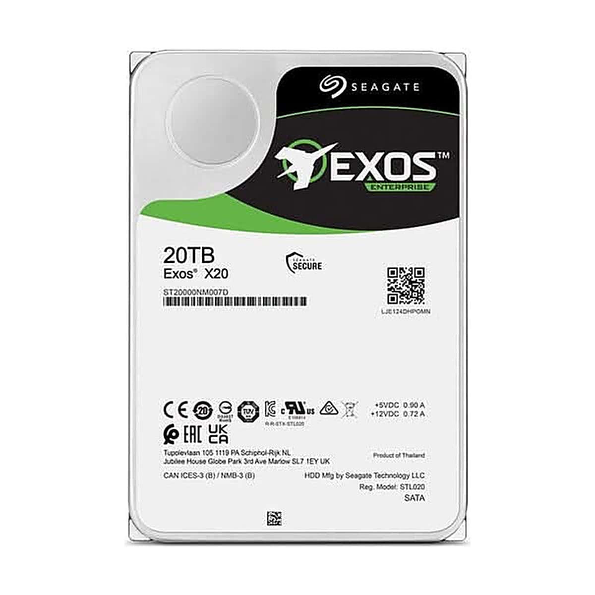 Seagate ST20000NM007D 20TB SATA 3.5" Server HDD ST20000NM007D Seagate 20TB SATA 3.5" Server HDD